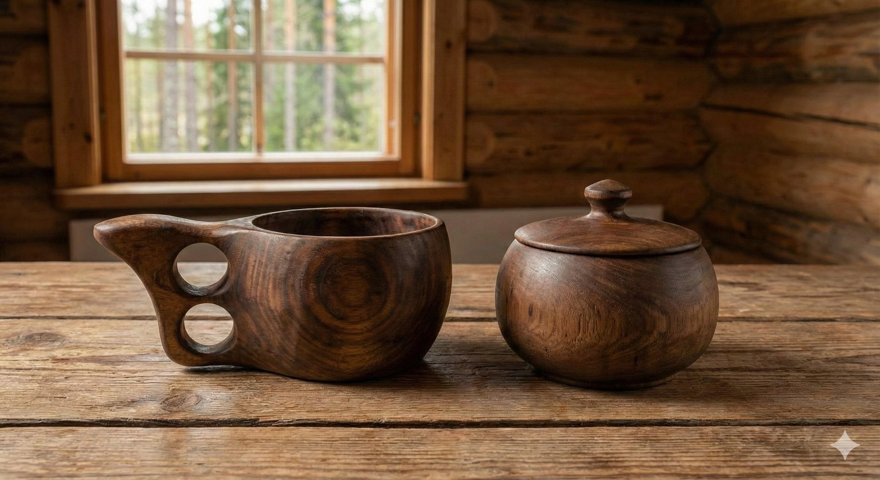 قندان و لیوان چوبی کوکسا