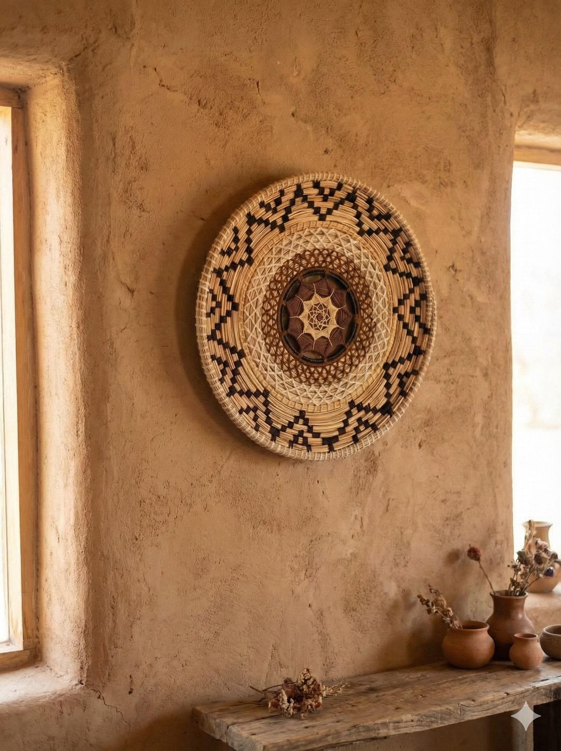 دیوار کوب حصیری مدل طرح ۱